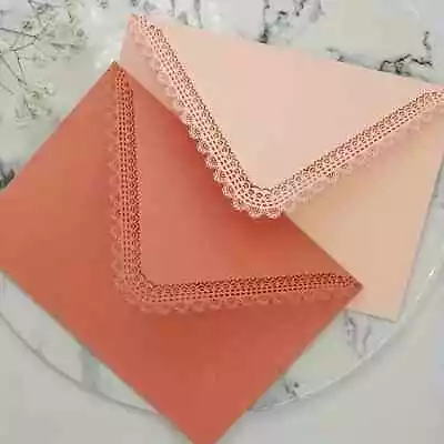 5 Pack Hollow Lace Envelopes. Wedding/Party Invitation • £7.99