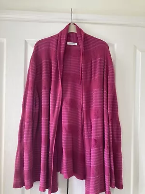 M&S Women's Classic Fuchsia Pink Longline Cardigan - Size 20 • £16