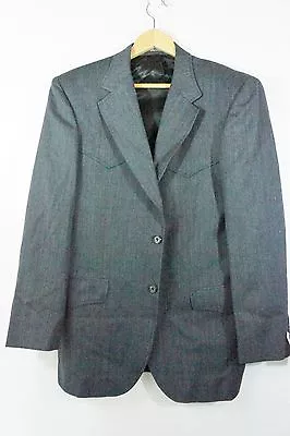 Mens Bar WS® Gray Blue Western Cut 2 Button Sport Coat W/Yoke 42R Wool Blend NWT • $99.99