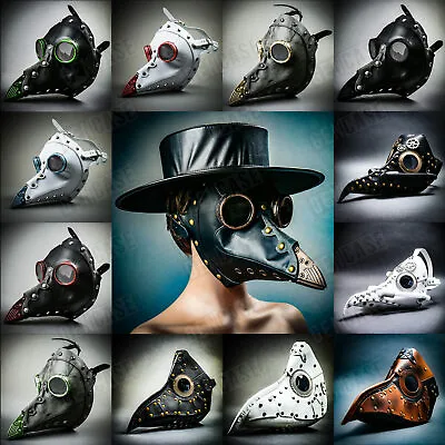 $28.99 • Buy Plague Doctor Steampunk Long BirdNose Halloween Adult Party Costume Leather Mask