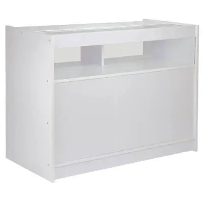 £549.99 • Buy Retail Counters Shop White Display Cabinet Glass Showcase Shelves Storage Leo