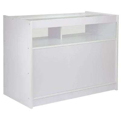 £549.99 • Buy Retail Counters Shop White Display Cabinet Glass Showcase Shelves Storage Leo