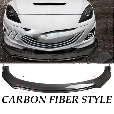 For Mazda Speed 3 5 6 Front Bumper Lip Splitter Spoiler Lower Chin Carbon Style • $89.99