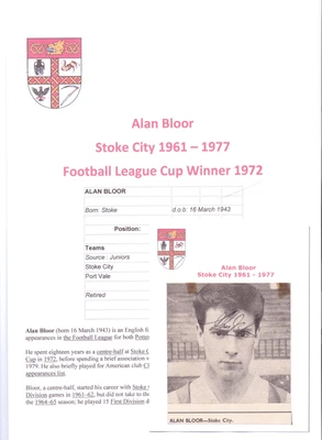 £3.50 • Buy Alan Bloor Stoke City 1961-1977 Original Hand Signed Picture Cutting