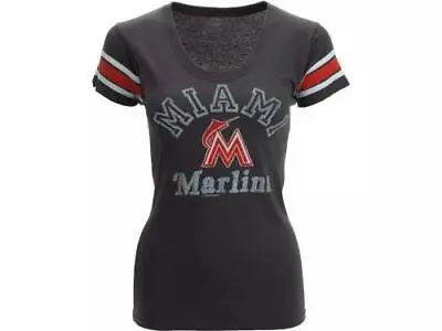 Too Cute! New Miami Marlins '47 Brand Women's Scoop T-Shirt Size XL  S177 • $10.79