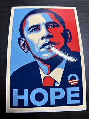 Authentic Shepard Fairey 2008 Barack Obama HOPE Campaign Sticker 4  X 6  Obey • $10