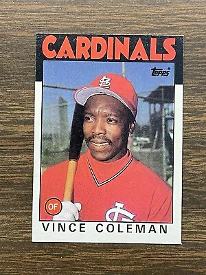 Vince Coleman 1986 Topps #370 RC Rookie Card St. Louis Cardinals. 85’ NL ROY! • $3