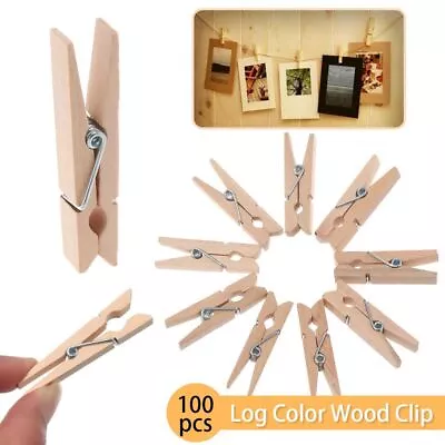 Airer Dry Line Wood Clips Photo Paper Pegs Clothes Pegs Pine Wooden Clothespin • $11.59