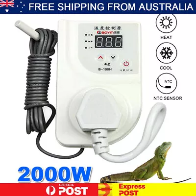 $28.90 • Buy LCD Heat Cool Temp Controller Thermostat Beer Wine Aquarium Home Brew 240V 2M