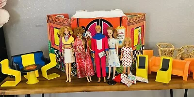 1960’s Midge Barbie Ken Skipper Star Teen And Barbie Family House With Furn. • $60