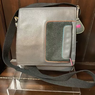 Mywalit Crossbody Bag Women’s Havana Purse Gray Leather Suede Flap Over • $49.50