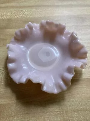 Vintage Fenton Pink Hobnail Glass Candy Dish Mid-Century Pastel Pink Milk Glass • $18