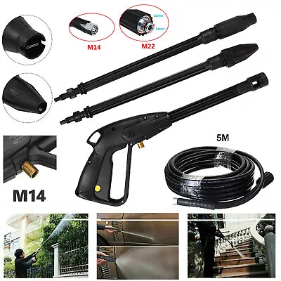 £22.99 • Buy High Pressure Washer Spray Gun And 5M Washing Hose Kit For Car Jet Lance 160 Bar