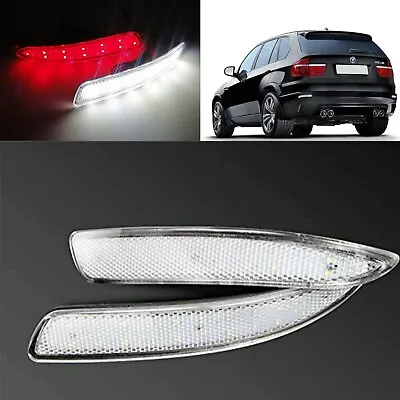 $28.99 • Buy 2x Clear Lens LED Rear Bumper Reflector Stop Brake Lights For 2007-13 BMW E70 X5