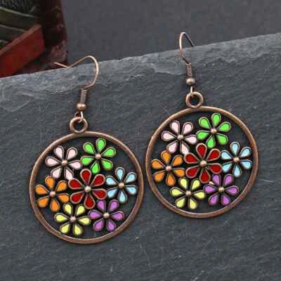 £2.49 • Buy Women's Vintage Tribal Ethnic Boho Bronze-Turquoise Long Dangle Drop Earrings UK