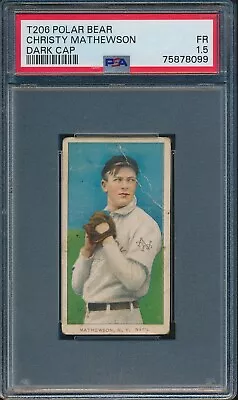 1909 T206 Polar Bear Christy Mathewson Dark Cap Psa 1.5 Fair Hof • $1299.99