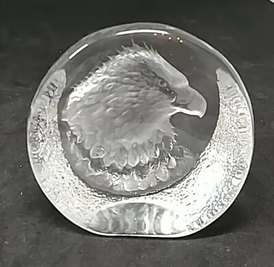 Mats Jonasson Hand Made In Sweden Lead Glass EAGLE Paperweight SIGNED #4101 (A3) • $19.99