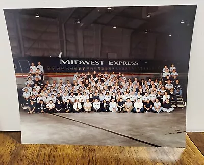 Midwest Express Airlines Milwaukee Employee Photograph With Plane 8x 10 • $19.99