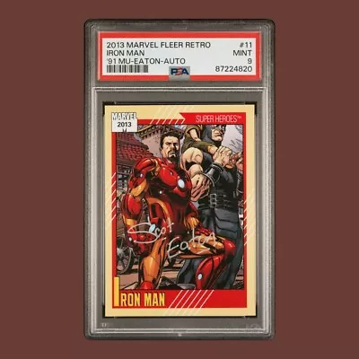 2013 Marvel Fleer Retro 1991 Universe Iron Man #11 Scott Eaton Autograph PSA 9 • $300