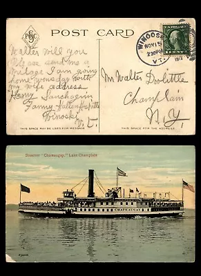 Mayfairstamps US 1910s Windsor Vermont Lake Champlain Steamer Chateaugay Ship Pi • $1