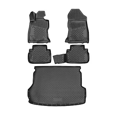 Custom Floor Mats & Cargo Liners For Subaru Forester 2019-2024 Black 5 Pcs • $139.90