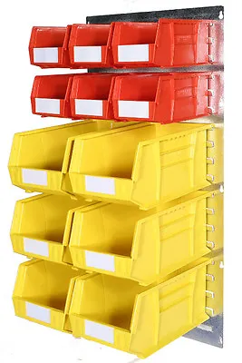 Louvre Panel Parts Bin Kit 10 - Vertical Garage Shed DIY Component Storage Bins • £92.39