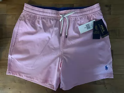 Polo Ralph Lauren Traveler Swim Shorts Stretch Slim Fit Medium Pink RRP £89 • £55