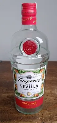 Tanqueray Flor De Sevilla Gin Clear Glass 1L EMPTY Bottle / Good Clean Cond'n. • £4.70