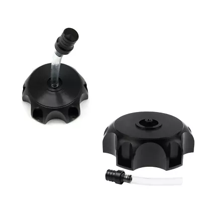 48.5mm Motorcycle Gas Fuel Tank Cap Vent Cover With Breather Valve Tube Black • $13.42