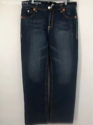 True Religion Mens Blue Joey Supert Medium Wash Denim Straight Jeans Size 38 • $21.50