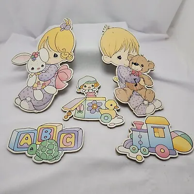 Precious Moments Vintage Nursery Wall Pressed Board Decor 5 Piece Set • $9.95