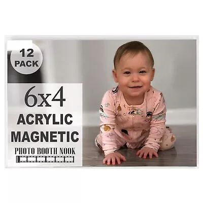 - 6 X 4 Acrylic Magnetic Picture Frame (12 Pack) Sign Holder Clear Photo Di... • $32.73
