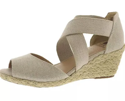$51.95 • Buy White Mountain Womens Hudlin Beige Wedge Sandals Shoes 9 Medium