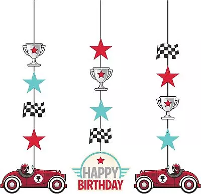Vintage Race Car Adult Kids Birthday Party Decoration Hanging Cutouts • $9.77