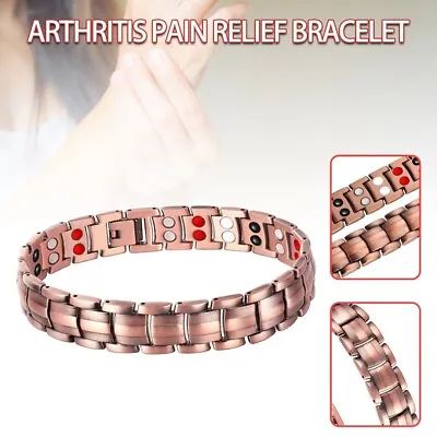 £4.26 • Buy Copper Bracelet Magnetic Therapy Arthritis Pain Relief Pure Copper Chain Bangle