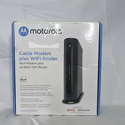 Motorola MG7540 16x4 Cable Modem Plus AC1600 Dual Band Wifi Router Open Box • $49.99