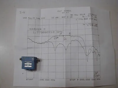 I-21 SMA  Isolator 1.35-1.77 GHz  Useful For Radio Astronomy  TESTED W/plot    • $38