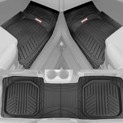 Black Car Floor Mats 3 Piece Set Rubber All Weather Protection For Car Truck SUV • $45.99