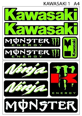 £5.68 • Buy KAWASAKI Motorcycle Manufacturer Logos Stickers Decals Emblems Kit