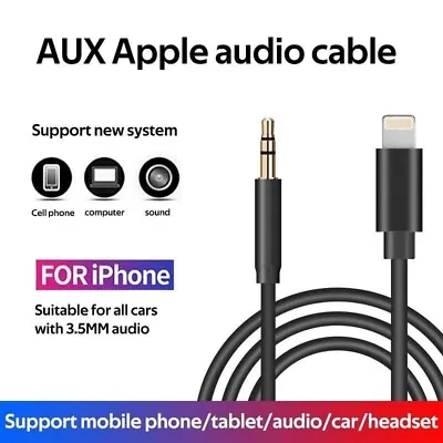 Aux Cable For IPhone 8 Pins 3.5mm Lead Car Stereo Audio Music Jack Adapter IOS • £2.99