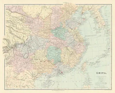 $159 • Buy China. Hong Kong. Kwang-chao. Kiao-chai. Wei-hai-wei. 52x65cm. STANFORD 1904 Map