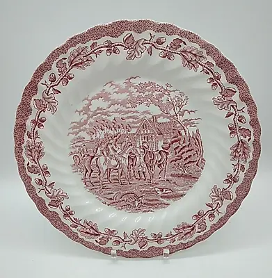 Myotts Country Life English Scenes Fox Hunting Red Pink Transferware Vintage Red • $14.99