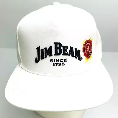 Jim Beam Hat Cap Snapback White Bourbon Logo Embroidery Alcohol Cap Brand New • $19