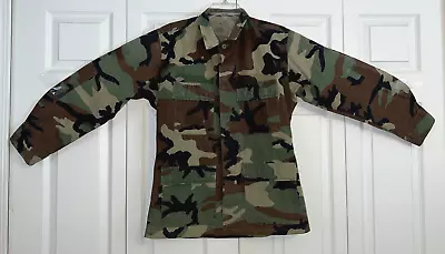 VTG Army Navy Marine Weather Woodland Combat CAMO BDU Coat Shirt - SMALL REGULAR • $14.99