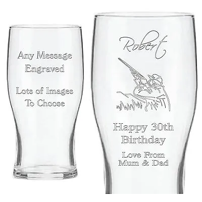 Personalised Pint Beer Glass Birthday Christmas Gifts For Her Him 21st 30th 60th • £13.99