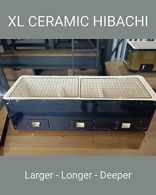 New XL Ceramic Charcoal BBQ Grill / Hibachi / Yakitori - Black • $149