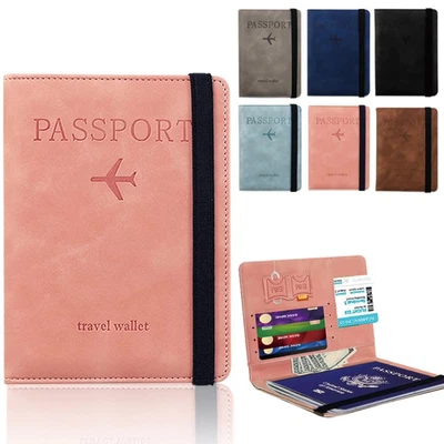 $12.99 • Buy Travel Passport ID Card Wallet Holder Cover RFID Blocking Leather Purse Case AU