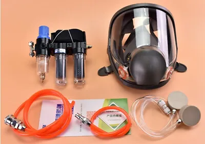 £94.66 • Buy Double Supplied Air Fed Respirator Kit System 6800 Face Gas Mask