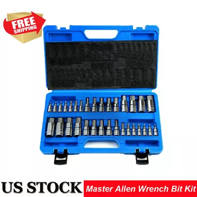 32pcs Master Allen Wrench Bit Kit Hex Key For Ratchet Socket Tool Sae Metric Set • $34.19