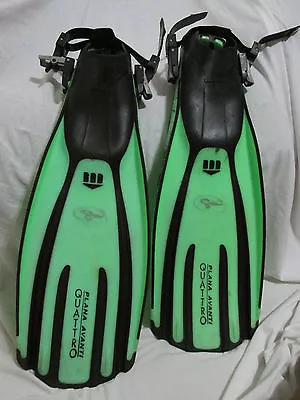 Mares Plana Avanti Quattro Scuba Diving Dive Water Fins Lime Green & Black XL • $99.99